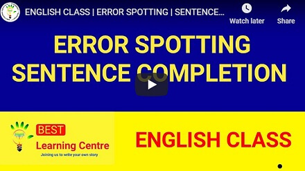 online coaching for banking english error spotting and sentence completion